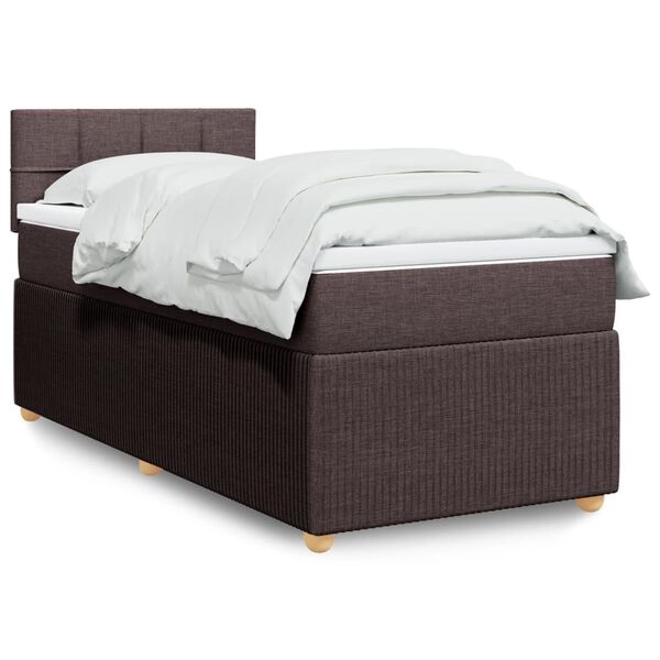 vidaXL Boxspring posteľ s matracom tmavohnedá 100x200 cm látka