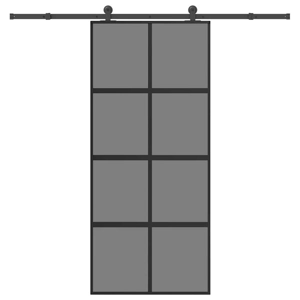 VidaXL posuvn&eacute; dvere so sadou kovania 90x205 cm tvrden&eacute; sklo a hlin&iacute;k