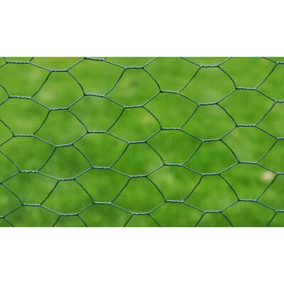 vidaXL Drôtené pletivo, pozinkované a potiahnuté PVC 25x1 m, zelené