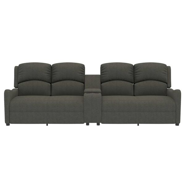 vidaXL 4-miestne sklápacie masážne kreslo+držiaky na poháre, tmavosivé