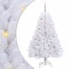 vidaXL Umel&yacute; Skl&aacute;pac&iacute; Vianočn&yacute; Stromček Biela 150 cm PVC a oceľ