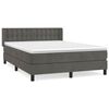 vidaXL Posteľn&yacute; r&aacute;m boxspring s matracom tmavosiv&yacute; 140x200 cm zamat