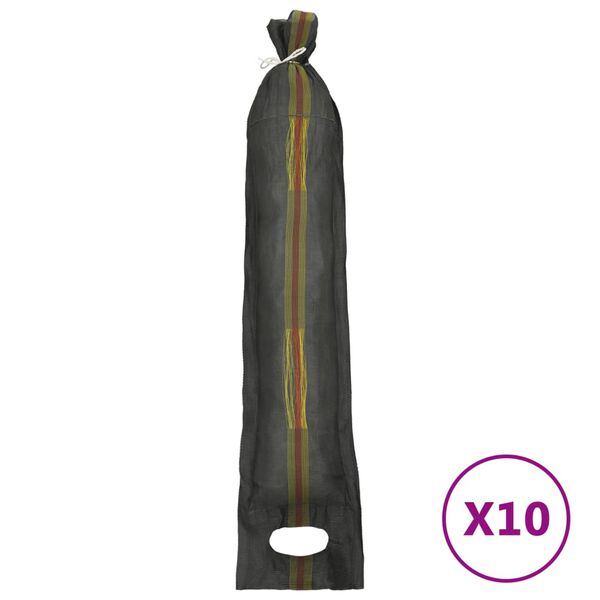 vidaXL Vrecia na piesok 10 ks tmavo zelen&eacute; 103x25 cm HDPE
