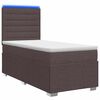 vidaXL LED boxspring posteľ s matracom Tmavohned&aacute; 90 x 200 cm L&aacute;tka