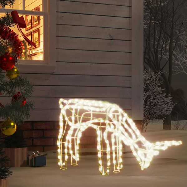 vidaXL Silueta vianočn&eacute;ho soba, tepl&aacute; biela 73x31x45 cm