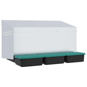 vidaXL Hniezdo pre sliepky s 3 priehradkami, n&aacute;stenn&eacute;, pozinkovan&aacute; oceľ