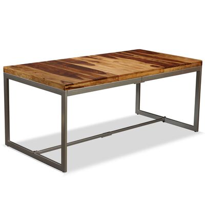 vidaXL Jedálenský stôl, masívne sheeshamové drevo a oceľ, 180 cm