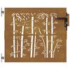 vidaXL Záhradná brána 85x75 cm, corten oceľ, bambusový dizajn