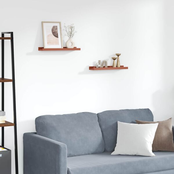 vidaXL Stenn&aacute; polica 2 pcs Červen&aacute; 40 x 9 x 3 cm Kompozitn&eacute; drevo