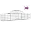 vidaXL Obl&uacute;kov&yacute; gabionov&yacute; k&ocirc;&scaron; 20 ks 200x30x40/60 cm pozinkovan&eacute; železo