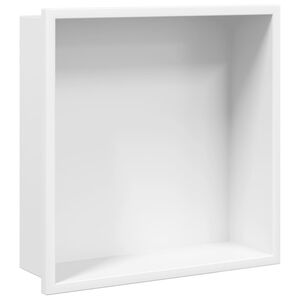 vidaXL V&yacute;klenok do sprchy matn&aacute; biela 32x32x9 cm nerezov&aacute; oceľ