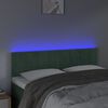 vidaXL Čelo postele s LED tmavozelen&eacute; 144x5x78/88 cm zamat