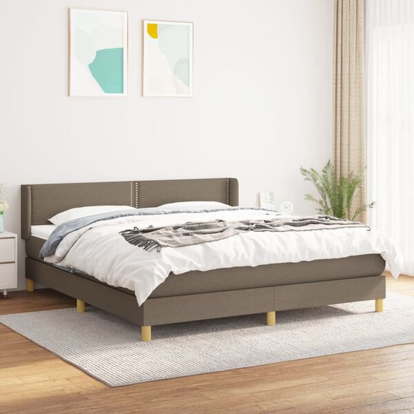 vidaXL Posteľn&yacute; r&aacute;m boxspring s matracom sivohned 180x200 cm l&aacute;tka