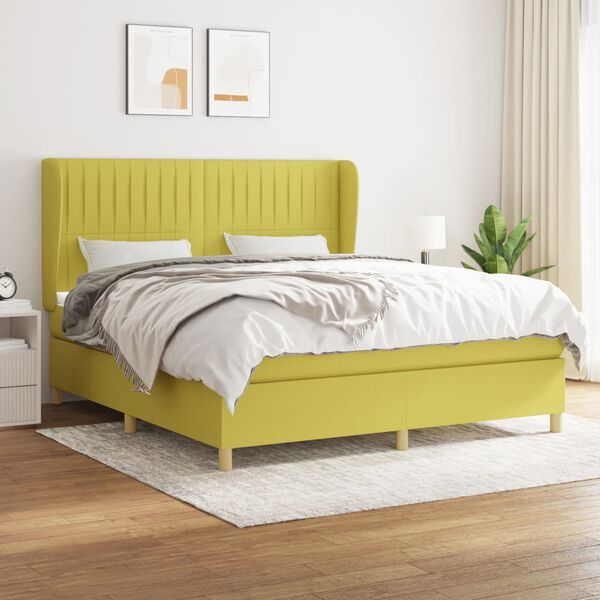 vidaXL Boxspring posteľ s matracom zelen&aacute; 180x200 cm l&aacute;tka