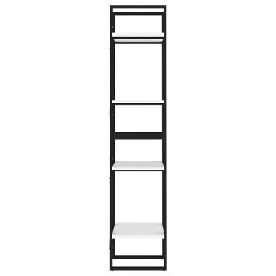 vidaXL 4-poschodová knižnica biela 40x30x140 cm drevotrieska