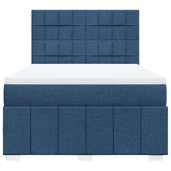 vidaXL Boxspring posteľ s matracom modr&yacute; 140x190 cm l&aacute;tka
