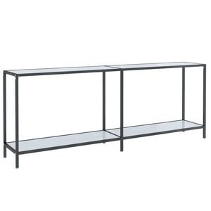 vidaXL Konzolov&yacute; stol&iacute;k biely 200x35x75,5 cm tvrden&eacute; sklo