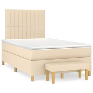 vidaXL Boxspring posteľ s matracom kr&eacute;mov&aacute; 120x190 cm l&aacute;tka