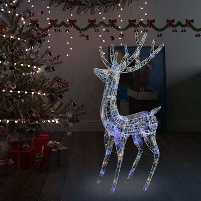 vidaXL XXL Akrylový vianočný sob 250 LED 180 cm farebný