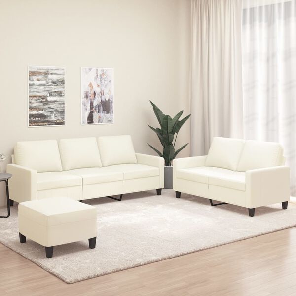 vidaXL 3-miestna pohovka s vank&uacute;&scaron;mi kr&eacute;mov&aacute; umel&aacute; koža