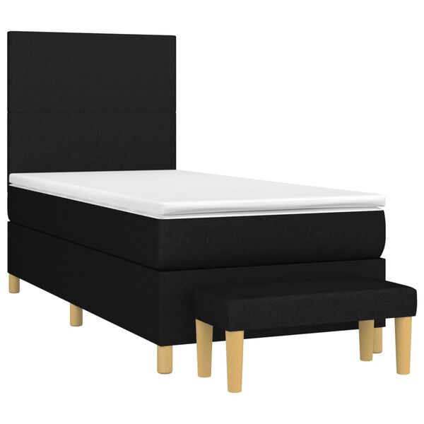vidaXL Posteľn&yacute; r&aacute;m boxspring s matracom čierny 80x200 cm l&aacute;tka