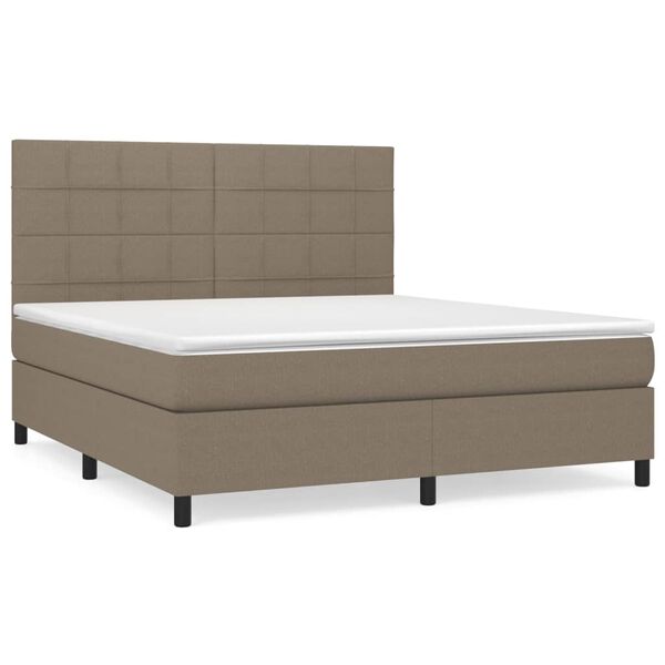 vidaXL Posteľn&yacute; r&aacute;m boxspring s matracom sivohned 160x200 cm l&aacute;tka
