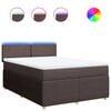 vidaXL Boxspring posteľ s matracom tmavohned&aacute; 140x200 cm l&aacute;tka