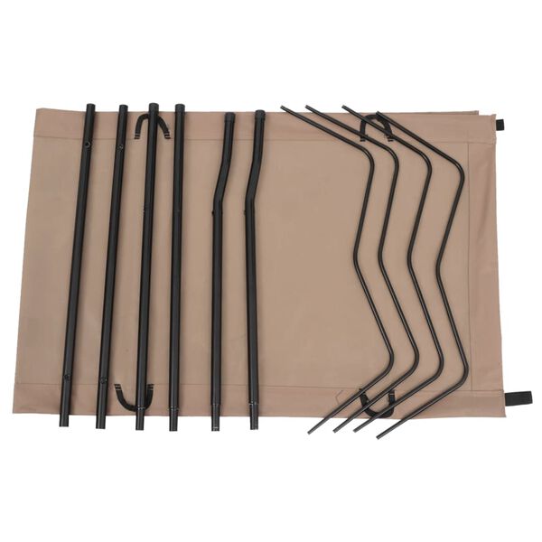 vidaXL Kempingov&eacute; ležadlo 180x60x19 cm, l&aacute;tka oxford, oceľ, sivohned&eacute;