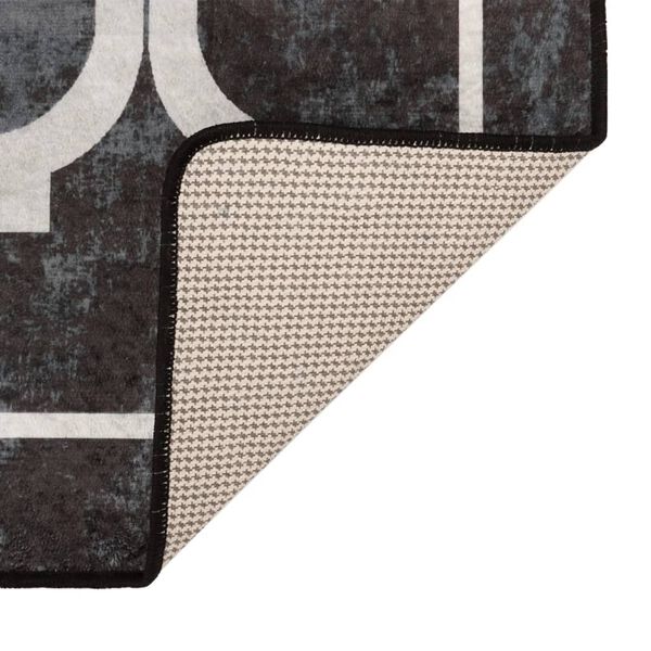 vidaXL Prateľn&yacute; koberec čierny a biely 190x300 cm proti&scaron;mykov&yacute;