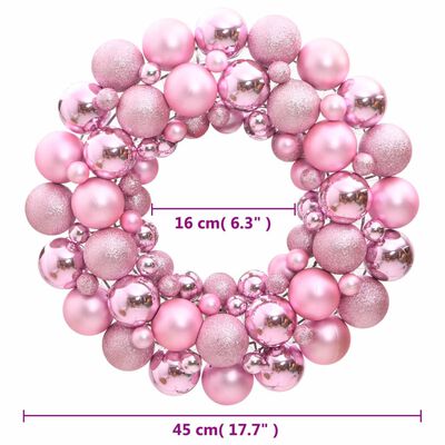 vidaXL Vianočný veniec ružový 45 cm polystyrén