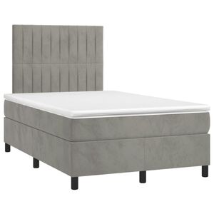 vidaXL Boxspring posteľ s matracom bledosiv&aacute; 120x190 cm zamat