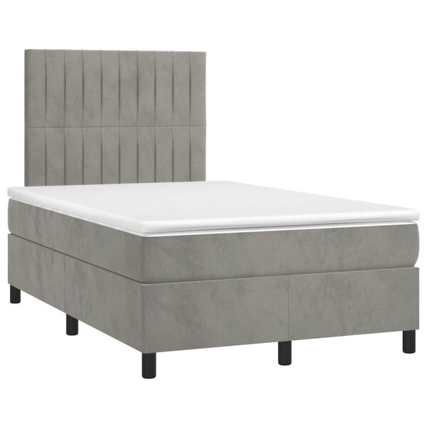 vidaXL Boxspring posteľ s matracom bledosiv&aacute; 120x190 cm zamat