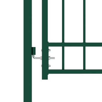 vidaXL Plotová brána s hrotmi oceľová 100x125 cm zelená
