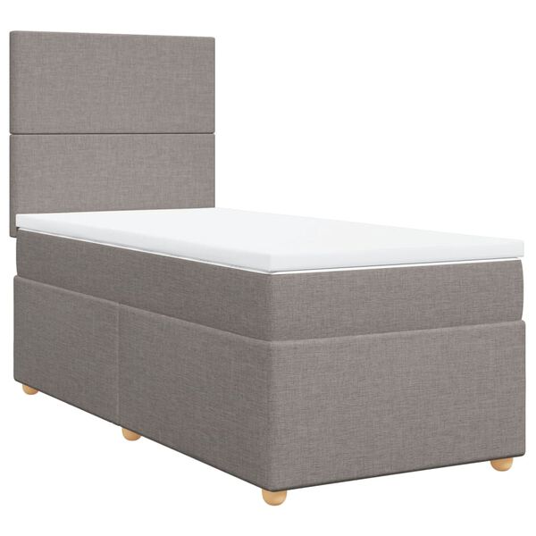 vidaXL Posteľn&yacute; r&aacute;m boxspring s matracom sivohned&yacute; 90x190 cm l&aacute;tka