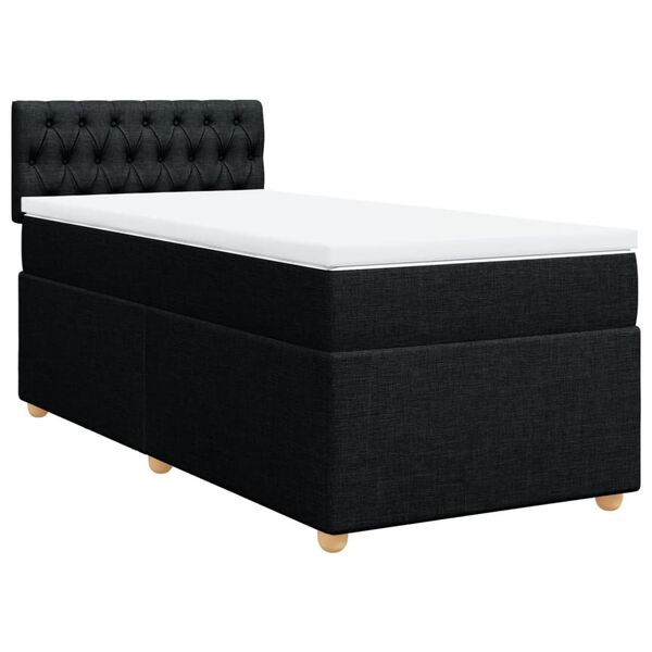 vidaXL Posteľný rám boxspring s matracom čierny 90x190 cm látka
