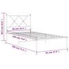 vidaXL Kovov&yacute; r&aacute;m postele s čelom biely 90x190 cm