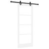 vidaXL Posuvn&eacute; dvere Biela 83 x 202 cm Mas&iacute;vne borovicov&eacute; drevo a sklo