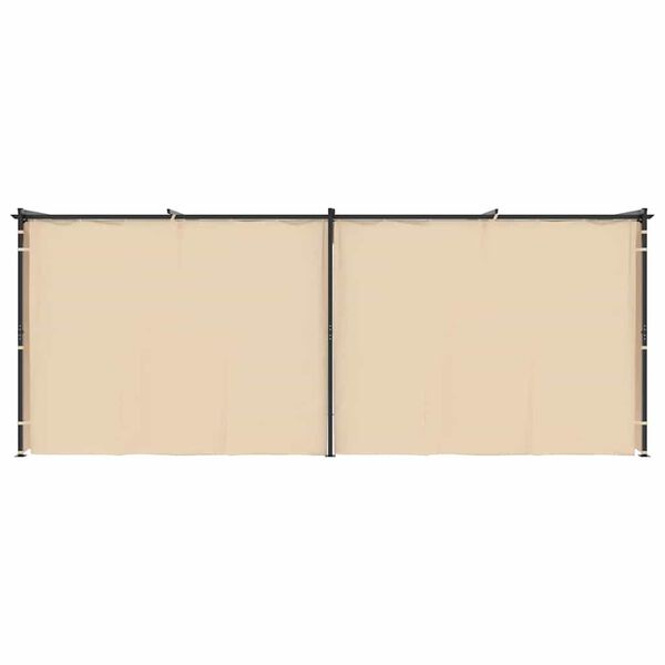 vidaXL Altánok so závesmi 3x6 m, krémový, oceľ