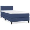 vidaXL Posteľn&yacute; r&aacute;m boxspring s matracom modr&yacute; 90x200 cm l&aacute;tka