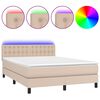 vidaXL Boxspring posteľ matrac a LED kapuč&iacute;nov&aacute; 140x200 cm umel&aacute; koža
