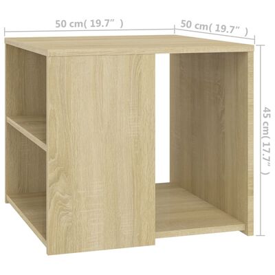 vidaXL Príručný stolík dub sonoma 50x50x45 cm drevotrieska