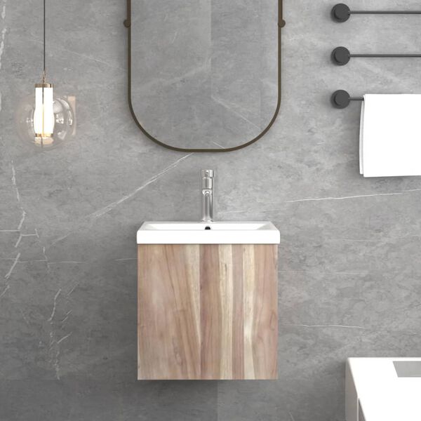 vidaXL N&aacute;stenn&aacute; k&uacute;peľňov&aacute; skrinka 41x38x40 cm mas&iacute;vne t&iacute;kov&eacute; drevo