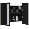 vidaXL LED kúpeľňová zrkadlová skrinka čierna 60x12x45 cm akryl