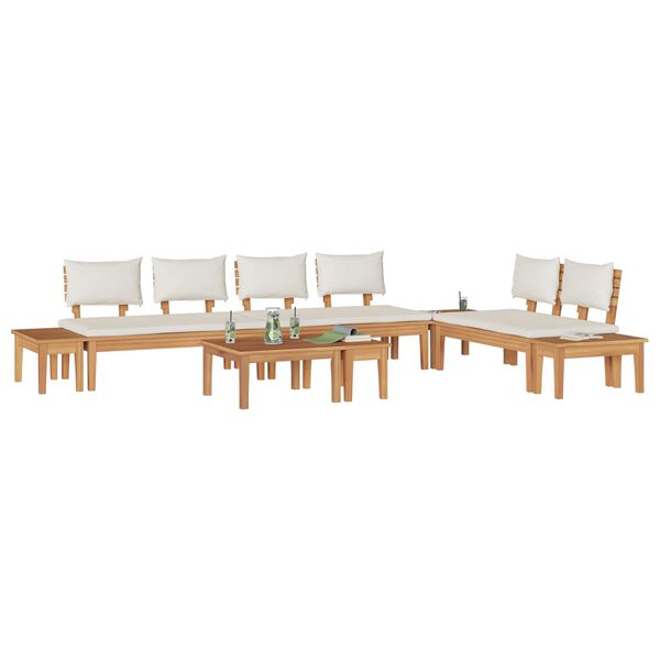 vidaXL S&uacute;prava z&aacute;hradn&yacute;ch pohoviek 5 pcs Hned&aacute; a smotanov&aacute;