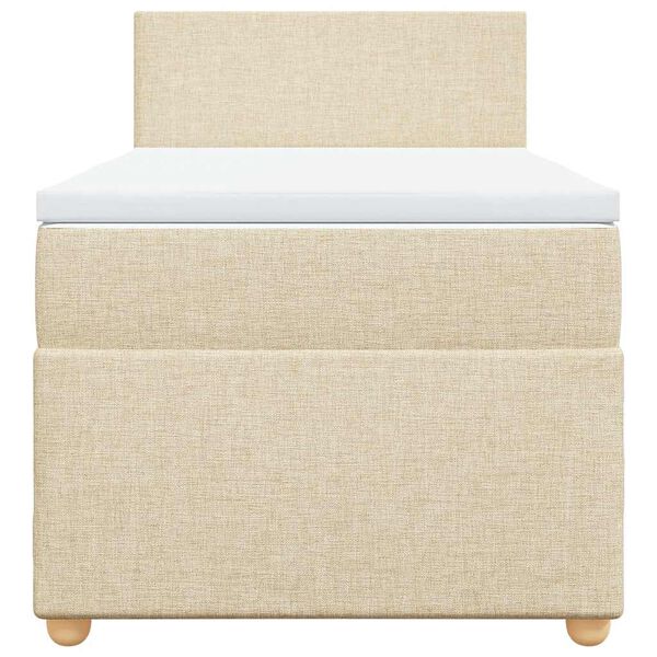 vidaXL Posteľn&yacute; r&aacute;m boxsping s matracom kr&eacute;mov&yacute; 80x200 cm l&aacute;tka