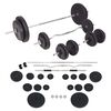 vidaXL S&uacute;prava z&aacute;važ&iacute; a tyč&iacute; barbell a dumbbell, 90 kg
