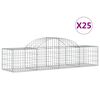 vidaXL Obl&uacute;kov&yacute; gabionov&yacute; k&ocirc;&scaron; 25 ks 200x50x40/60 cm pozinkovan&eacute; železo