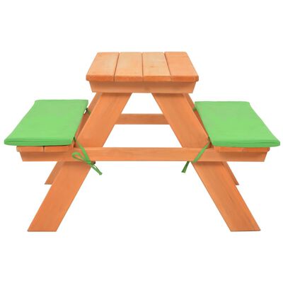 vidaXL Detský piknikový stôl s lavicami 89x79x50 cm masívne jedľové drevo
