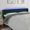 vidaXL Čelo postele s LED tmavozelen&eacute; 163x16x78/88 cm zamat
