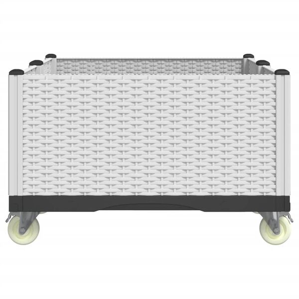 vidaXL Z&aacute;hradn&yacute; kvetin&aacute;č s kolieskami biely 100x80x54 cm PP